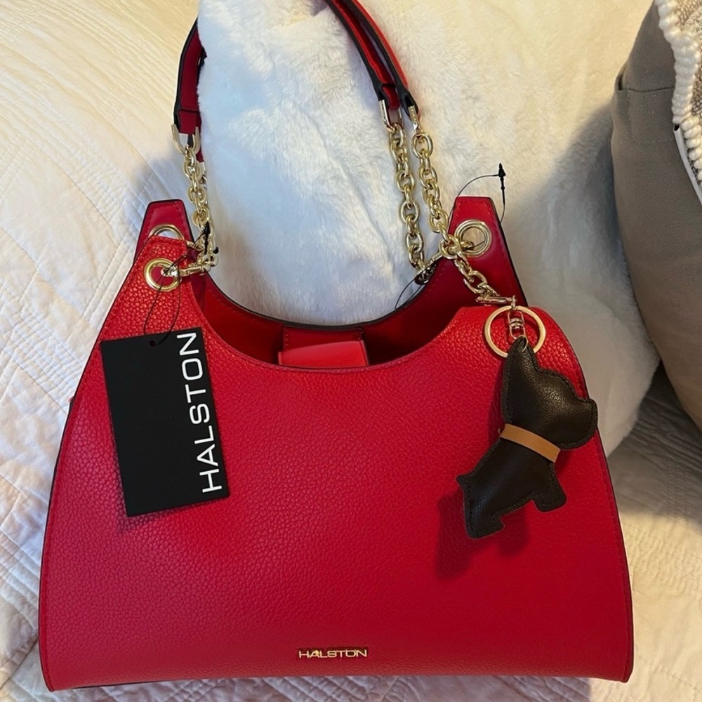NWT Halston Heritage Red Shoulder Bag